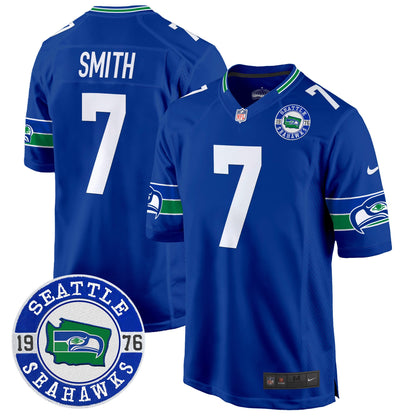 Seahawks Throwback Est. 1976 Patch Game Jersey - All Stitched