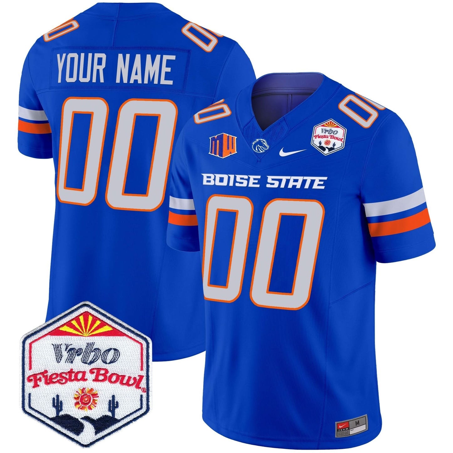 Boise State Broncos 2024 The Fiesta Bowl Patch Vapor Limited Custom Jersey - All Stitched