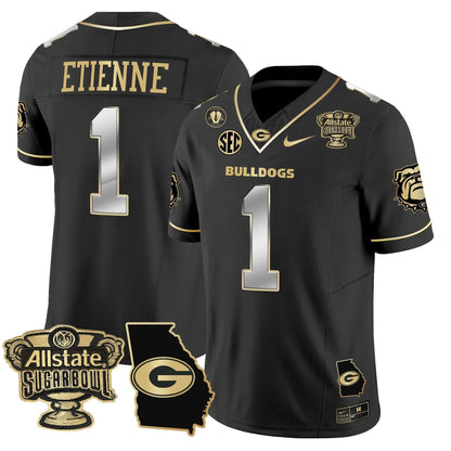 Georgia Bulldogs 2025 Sugar Bowl & Georgia Map Patch Vapor Limited Jersey - All Stitched