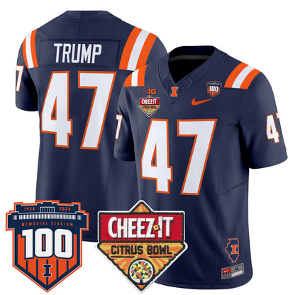 Illinois Fighting Illini 2025 Cheez-It Citrus Bowl Patch Vapor Limited Jersey - All Stitched