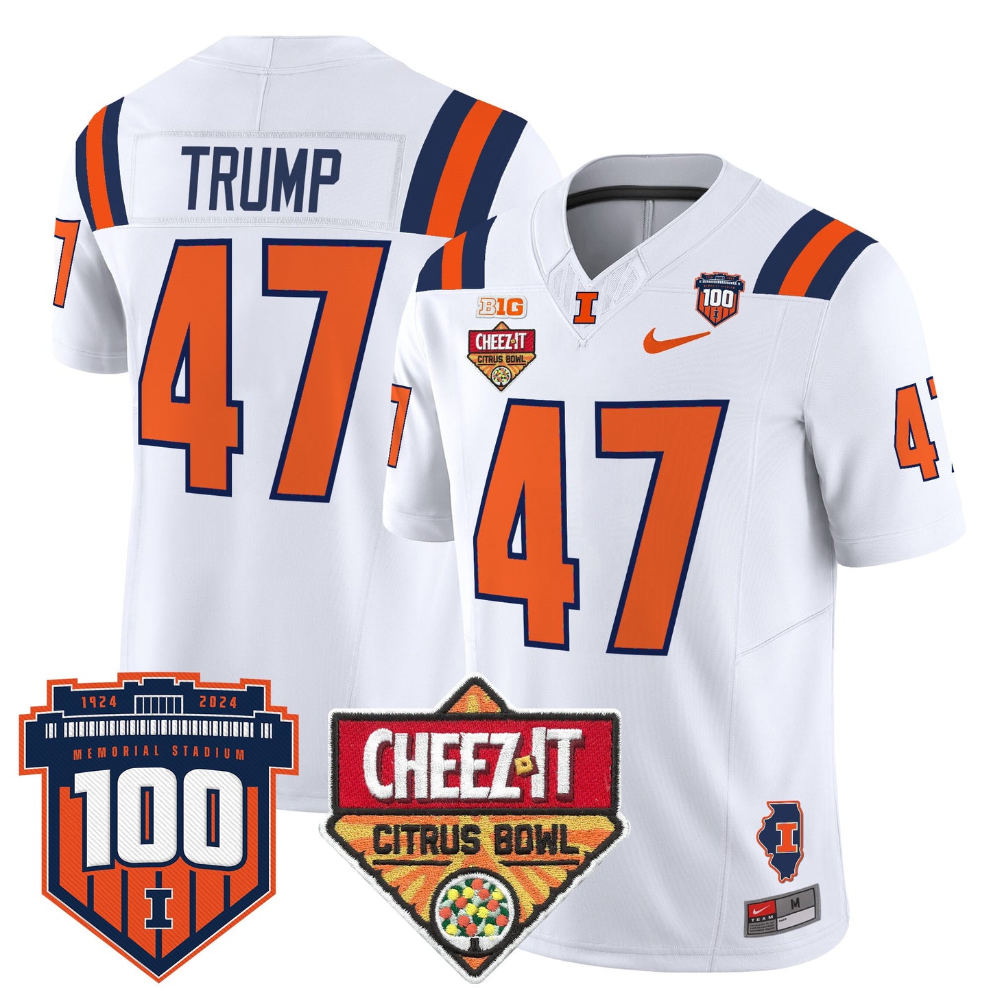 Illinois Fighting Illini 2025 Cheez-It Citrus Bowl Patch Vapor Limited Jersey - All Stitched