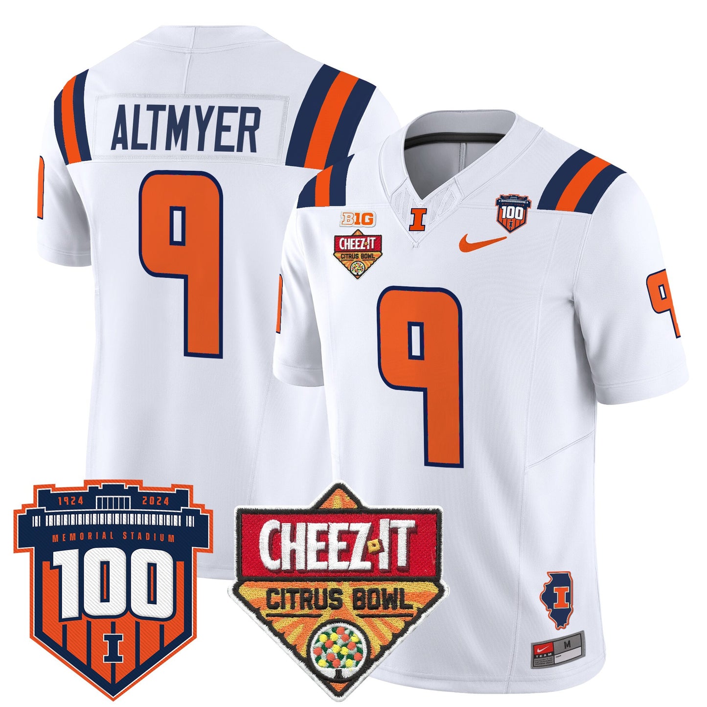 Illinois Fighting Illini 2025 Cheez-It Citrus Bowl Patch Vapor Limited Jersey - All Stitched