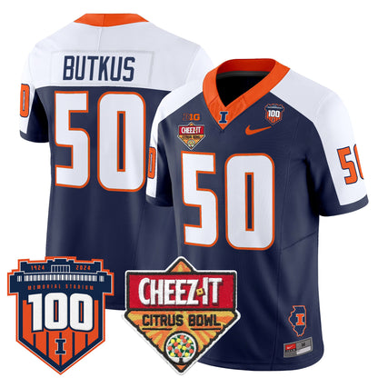 Illinois Fighting Illini 2025 Cheez-It Citrus Bowl Patch Vapor Limited Jersey - All Stitched