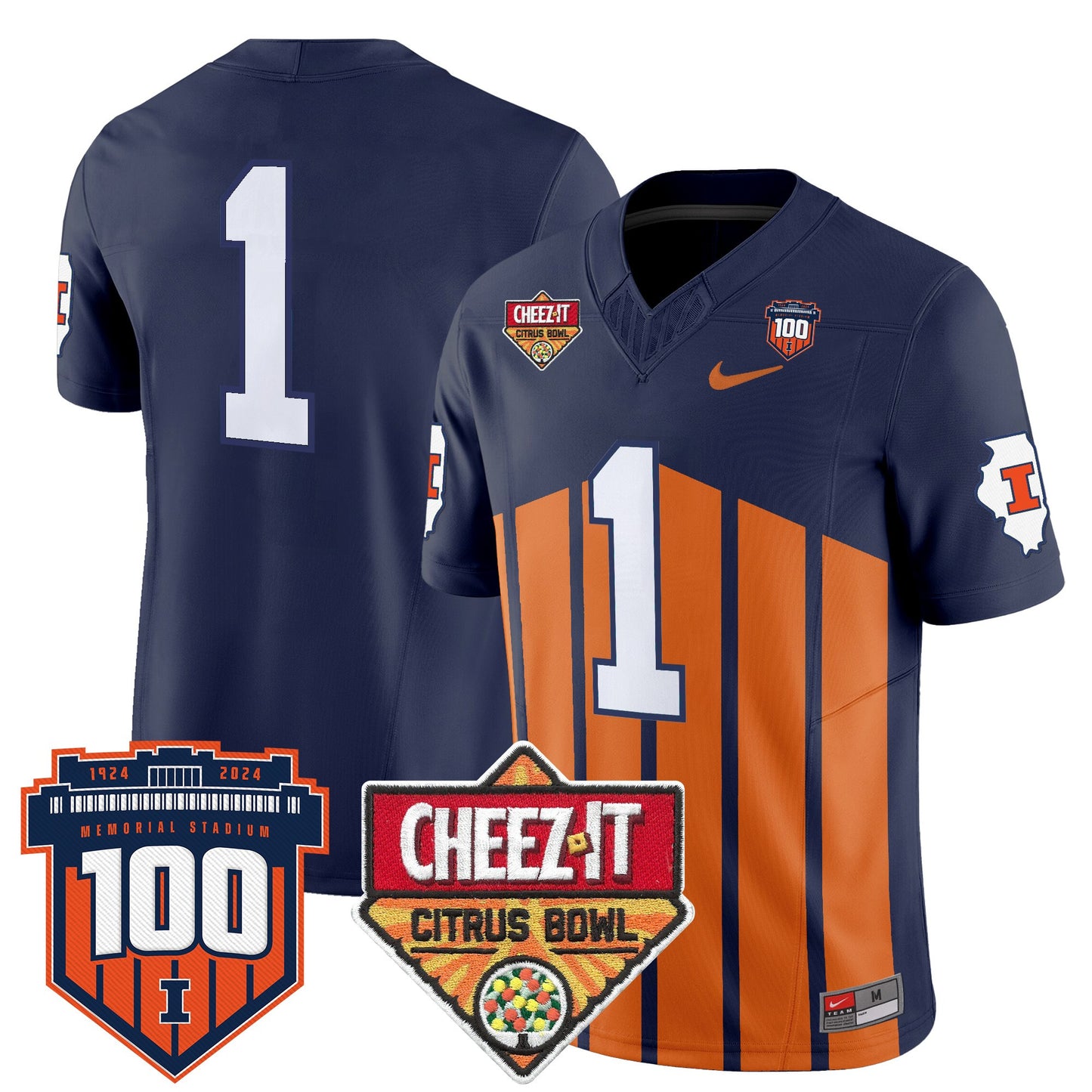 Illinois Fighting Illini 2025 Cheez-It Citrus Bowl Patch Vapor Limited Jersey - All Stitched