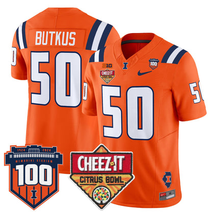 Illinois Fighting Illini 2025 Cheez-It Citrus Bowl Patch Vapor Limited Jersey - All Stitched