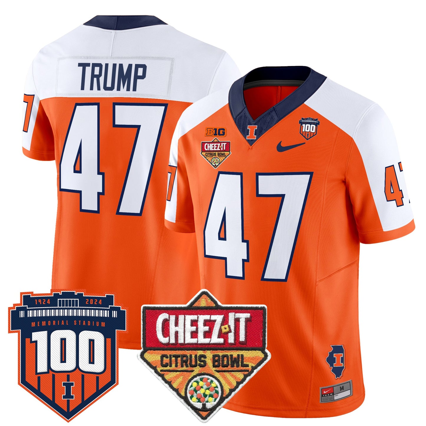 Illinois Fighting Illini 2025 Cheez-It Citrus Bowl Patch Vapor Limited Jersey - All Stitched