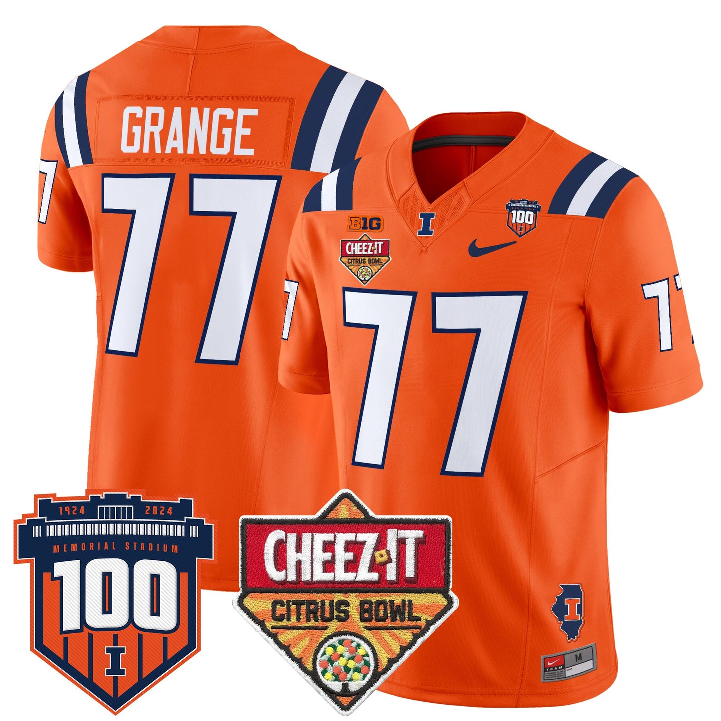 Illinois Fighting Illini 2025 Cheez-It Citrus Bowl Patch Vapor Limited Jersey - All Stitched