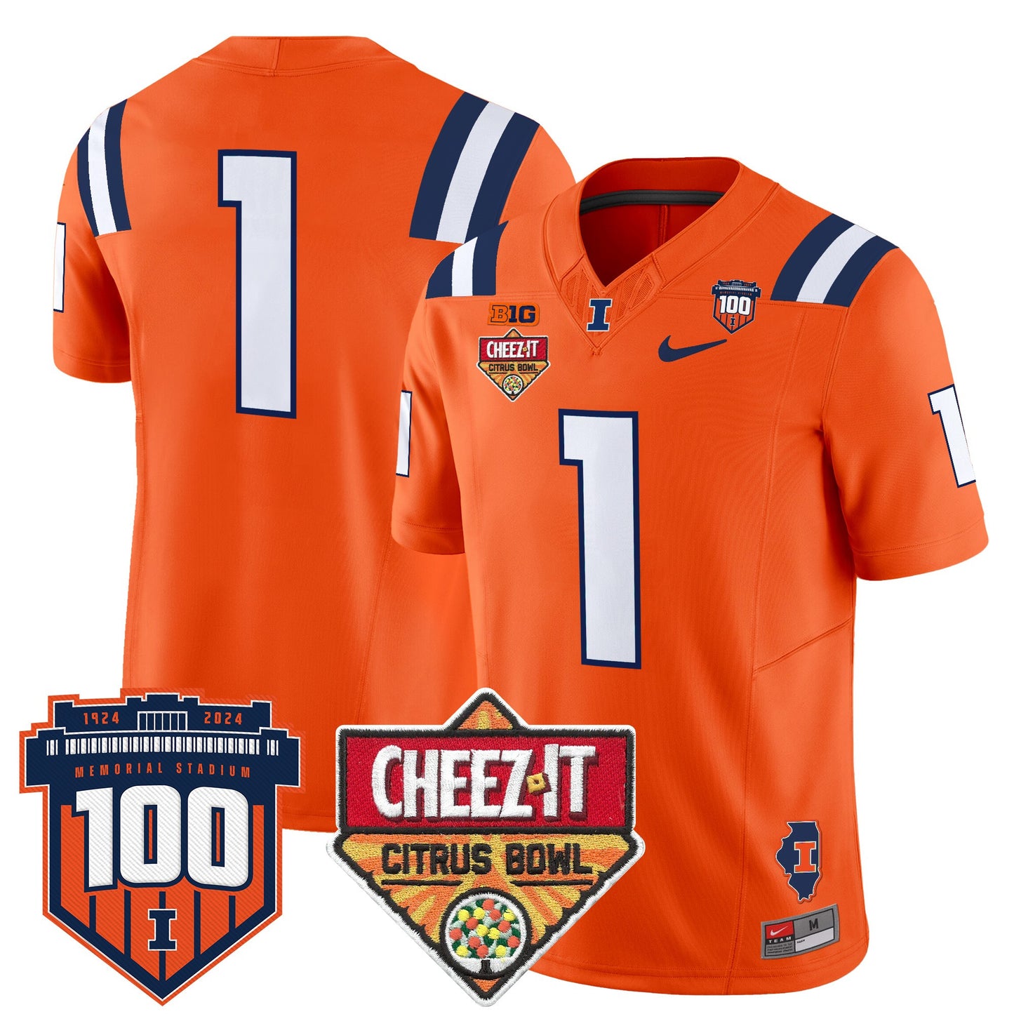 Illinois Fighting Illini 2025 Cheez-It Citrus Bowl Patch Vapor Limited Jersey - All Stitched