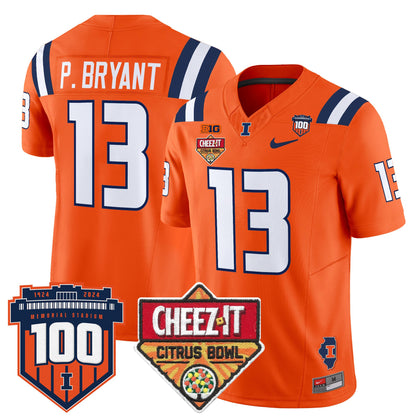 Illinois Fighting Illini 2025 Cheez-It Citrus Bowl Patch Vapor Limited Jersey - All Stitched