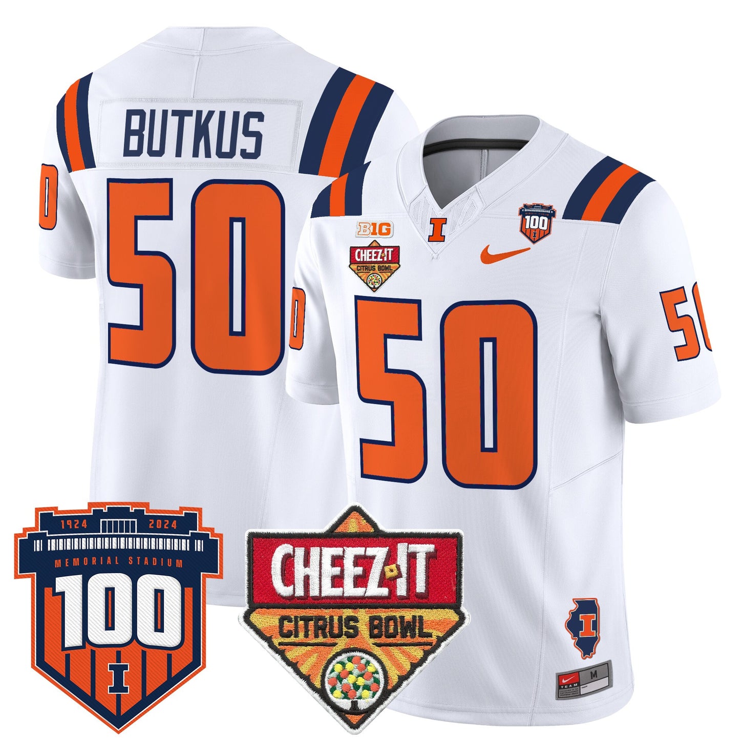 Illinois Fighting Illini 2025 Cheez-It Citrus Bowl Patch Vapor Limited Jersey - All Stitched