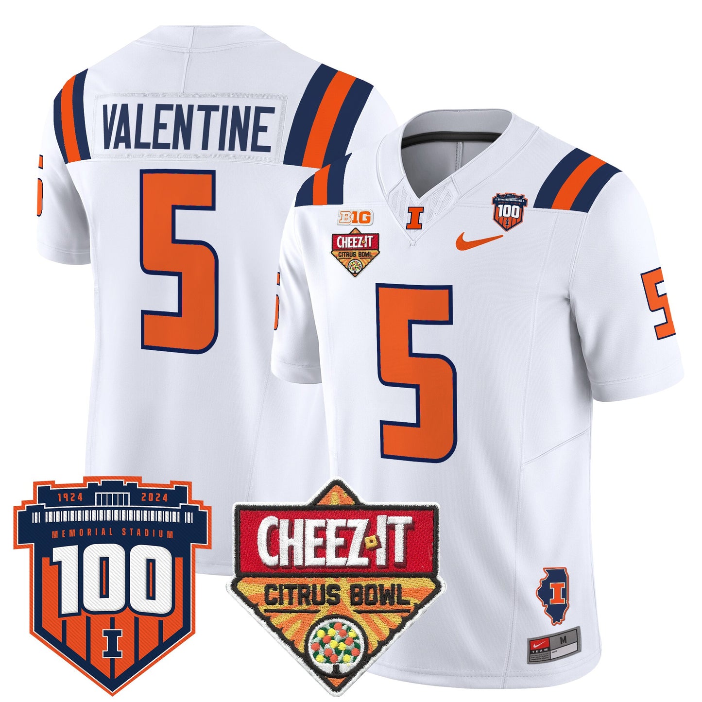 Illinois Fighting Illini 2025 Cheez-It Citrus Bowl Patch Vapor Limited Jersey - All Stitched