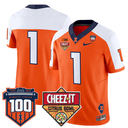 Illinois Fighting Illini 2025 Cheez-It Citrus Bowl Patch Vapor Limited Jersey - All Stitched