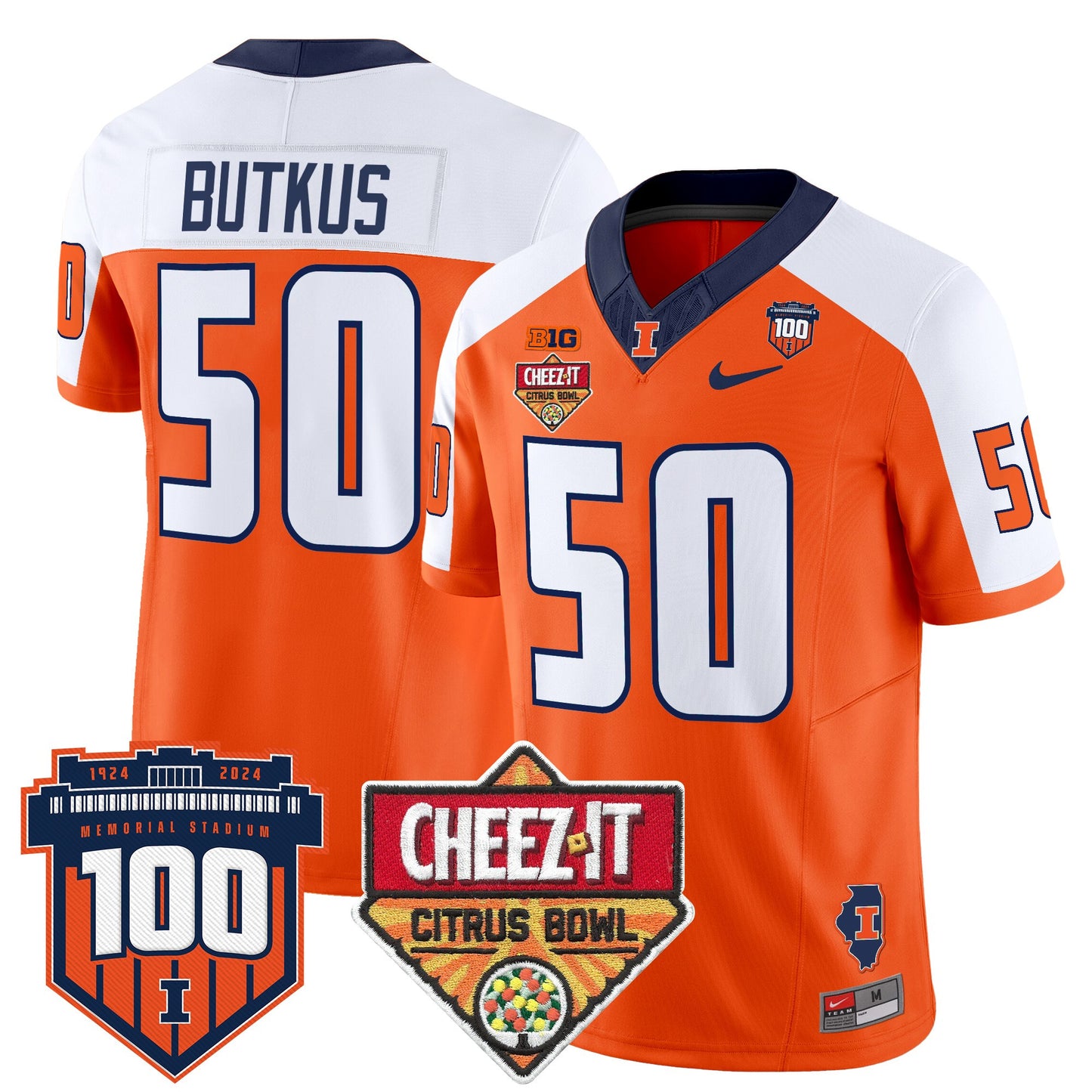 Illinois Fighting Illini 2025 Cheez-It Citrus Bowl Patch Vapor Limited Jersey - All Stitched