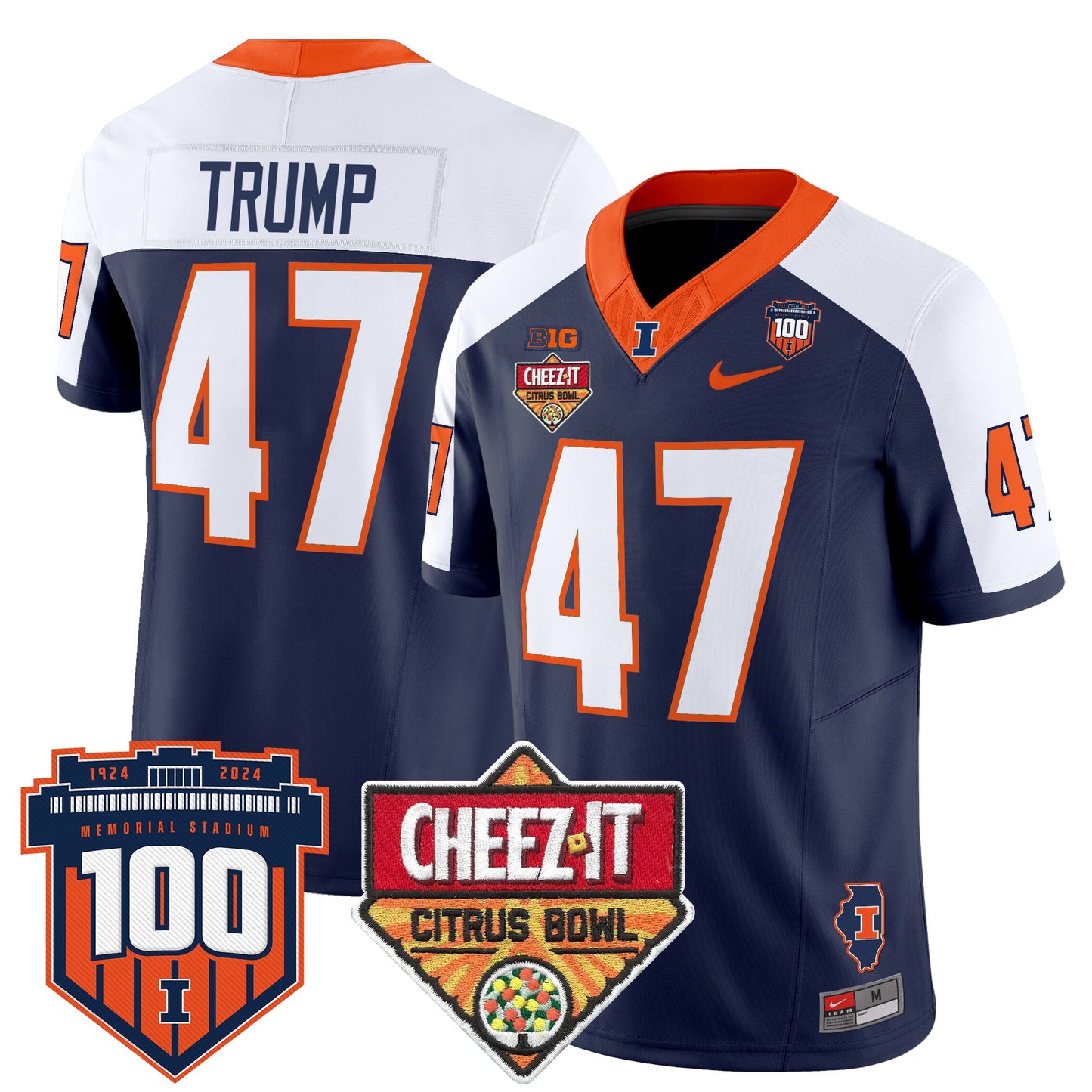 Illinois Fighting Illini 2025 Cheez-It Citrus Bowl Patch Vapor Limited Jersey - All Stitched