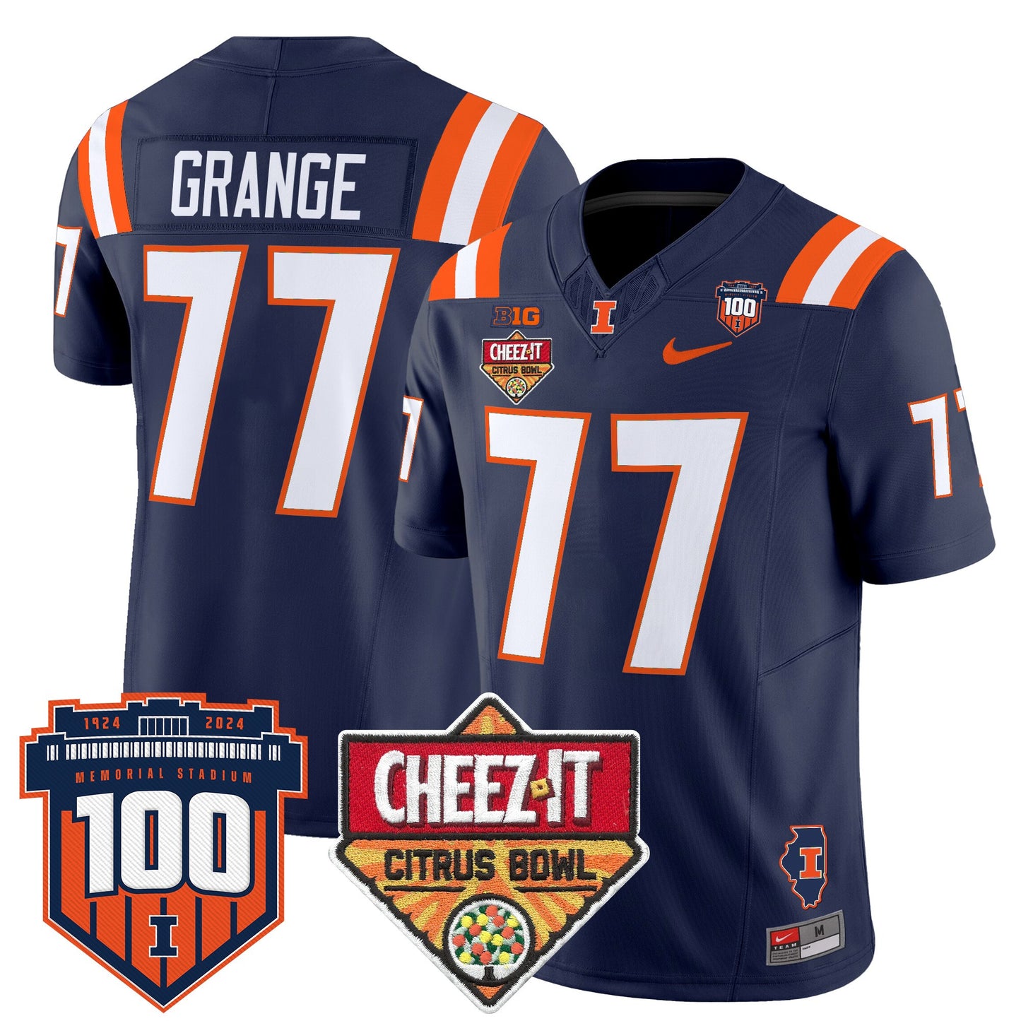 Illinois Fighting Illini 2025 Cheez-It Citrus Bowl Patch Vapor Limited Jersey - All Stitched