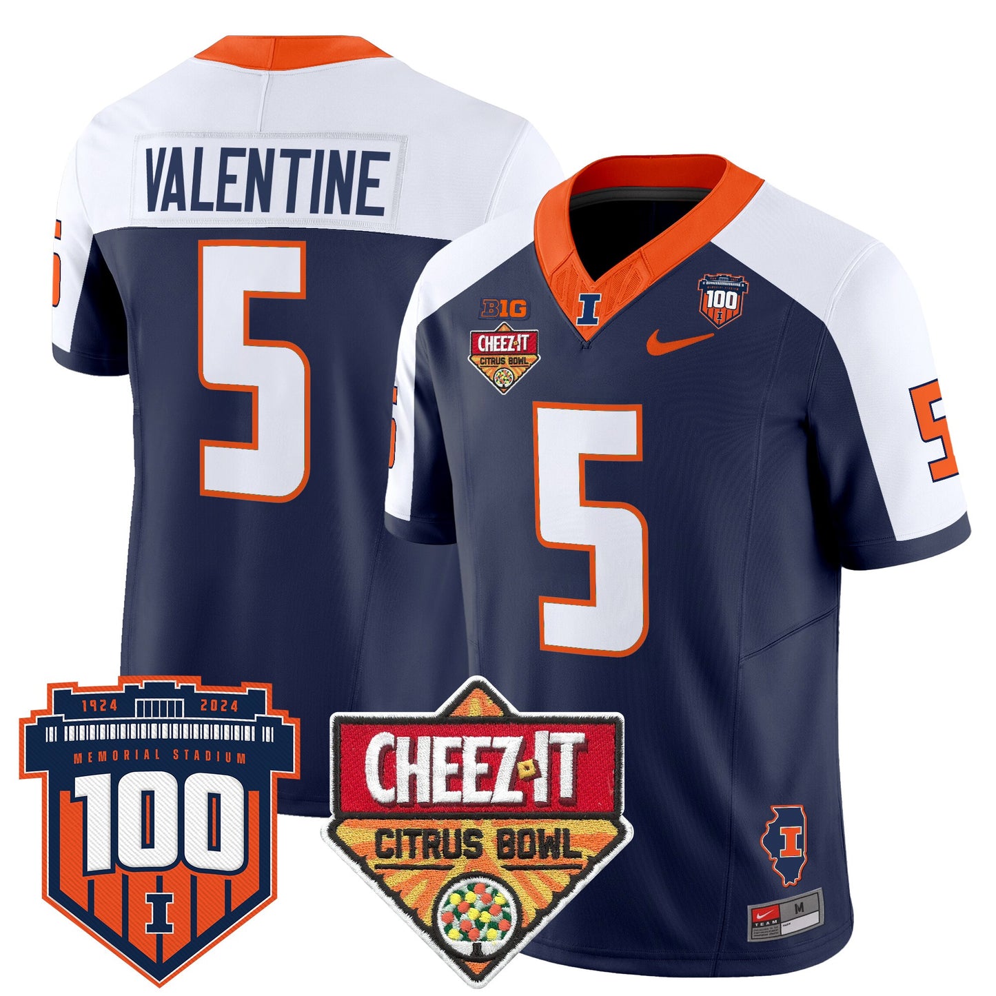 Illinois Fighting Illini 2025 Cheez-It Citrus Bowl Patch Vapor Limited Jersey - All Stitched