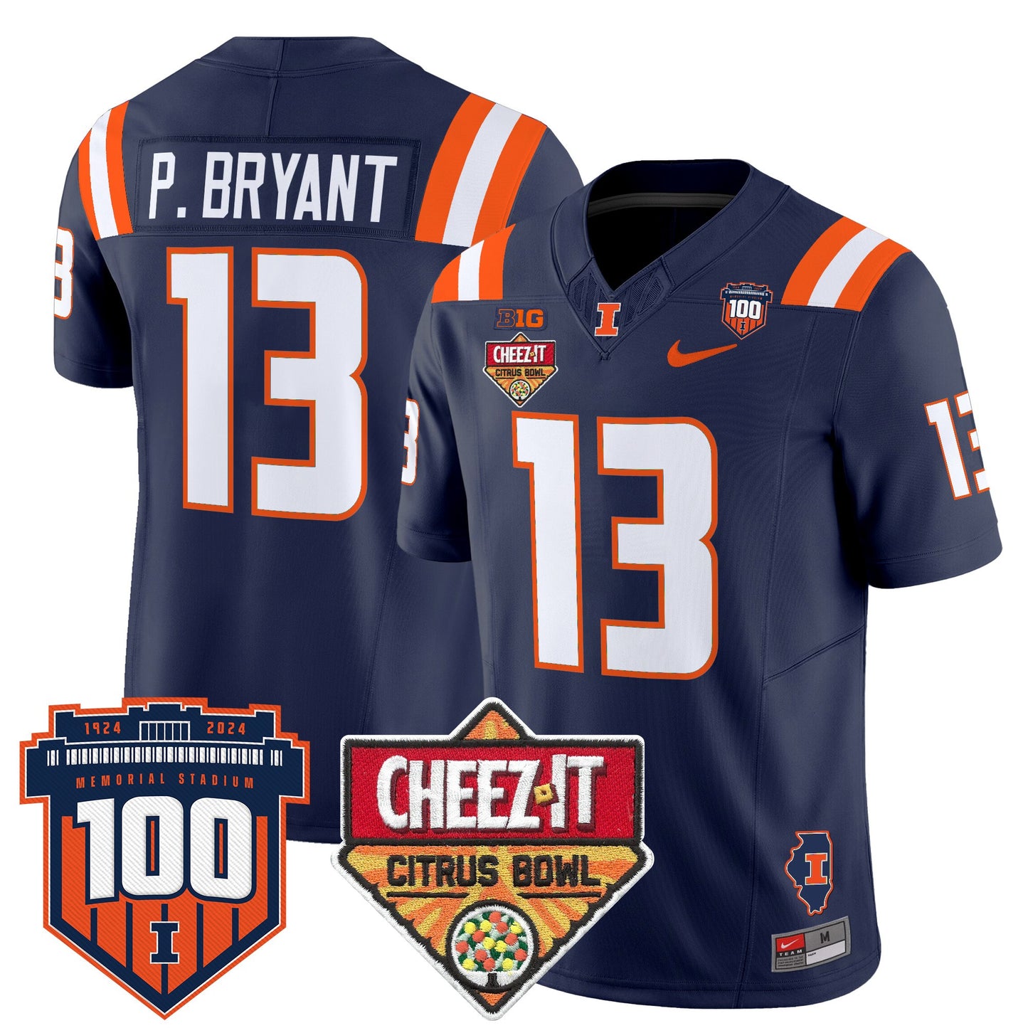 Illinois Fighting Illini 2025 Cheez-It Citrus Bowl Patch Vapor Limited Jersey - All Stitched