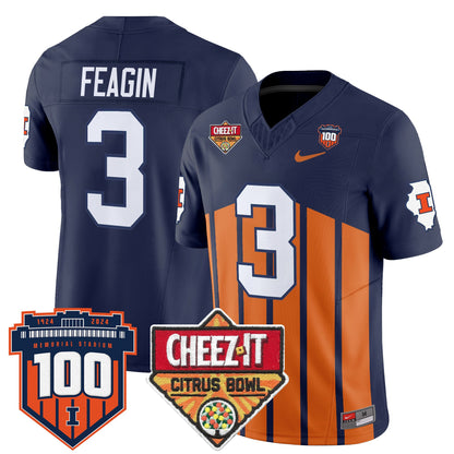 Illinois Fighting Illini 2025 Cheez-It Citrus Bowl Patch Vapor Limited Jersey - All Stitched