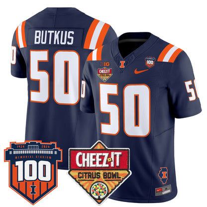 Illinois Fighting Illini 2025 Cheez-It Citrus Bowl Patch Vapor Limited Jersey - All Stitched