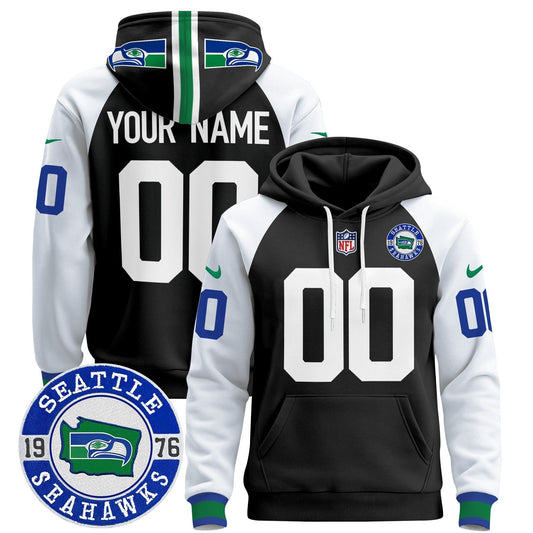 Seahawks Throwback Est. 1976 Patch Custom Pullover Hoodie