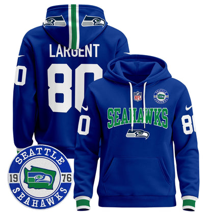 Seahawks Throwback Est. 1976 Patch Pullover Hoodie V2 - All Stitched