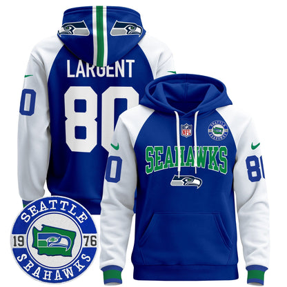 Seahawks Throwback Est. 1976 Patch Pullover Hoodie V2 - All Stitched