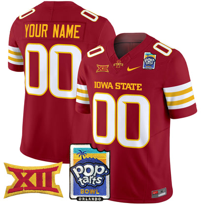 Iowa State Cyclones 2025 PopTarts Bowl Patch Vapor Limited Custom Jersey - All Stitched