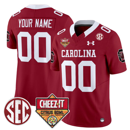 South Carolina Gamecocks 1980 Throwback Cheez-It Citrus Bowl Patch Vapor Limited Custom Jersey - All Stitched