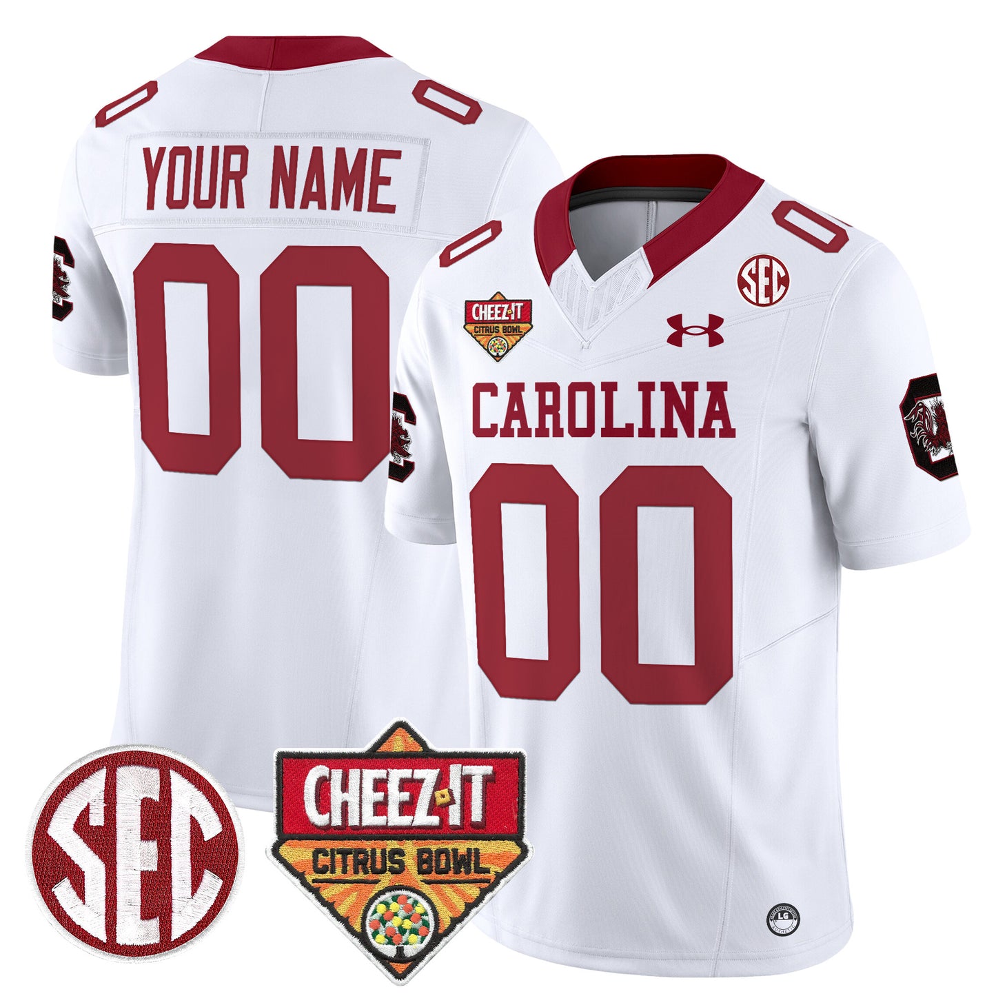 South Carolina Gamecocks 1980 Throwback Cheez-It Citrus Bowl Patch Vapor Limited Custom Jersey - All Stitched