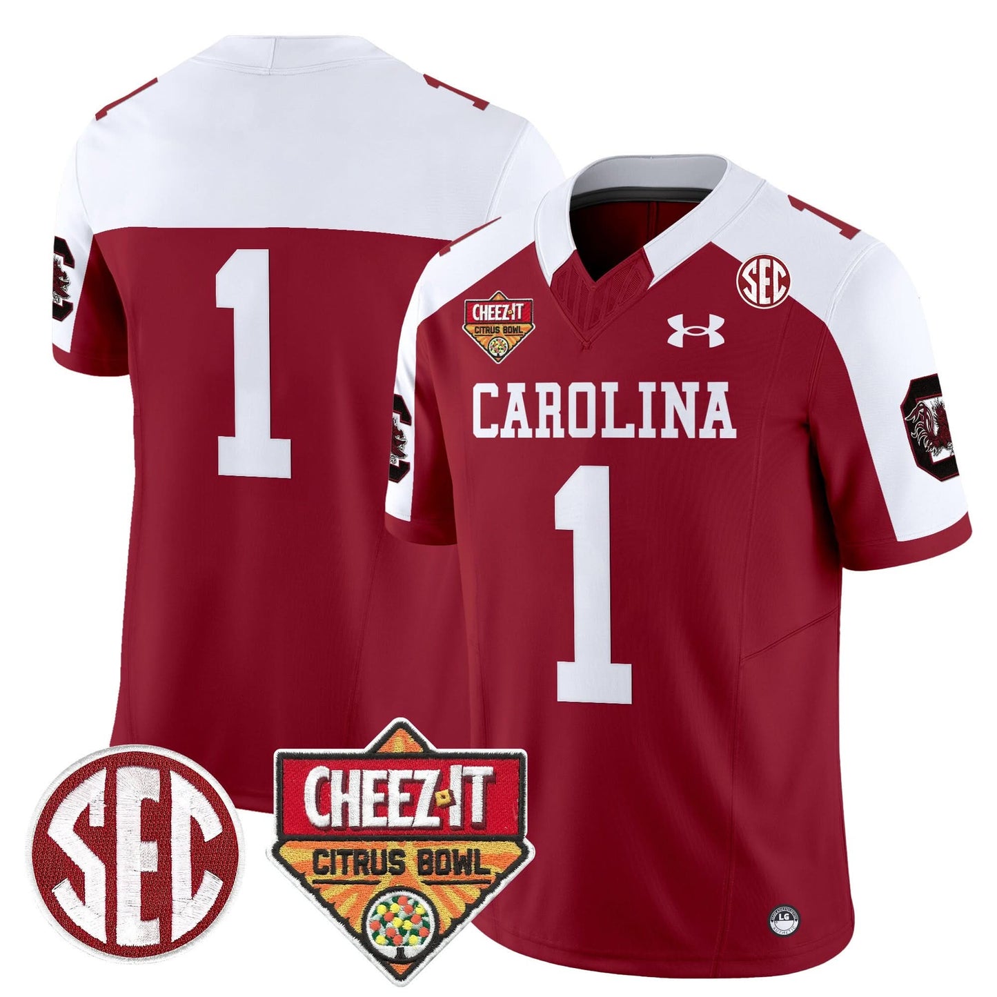 South Carolina Gamecocks 1980 Throwback Cheez-It Citrus Bowl Patch Vapor Limited Jersey - All Stitched