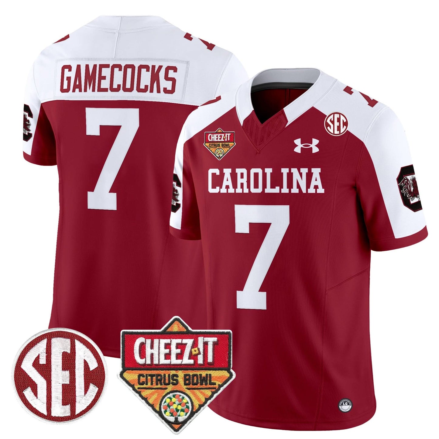 South Carolina Gamecocks 1980 Throwback Cheez-It Citrus Bowl Patch Vapor Limited Jersey - All Stitched