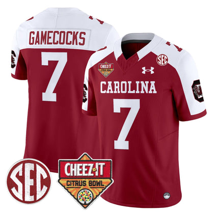South Carolina Gamecocks 1980 Throwback Cheez-It Citrus Bowl Patch Vapor Limited Jersey - All Stitched