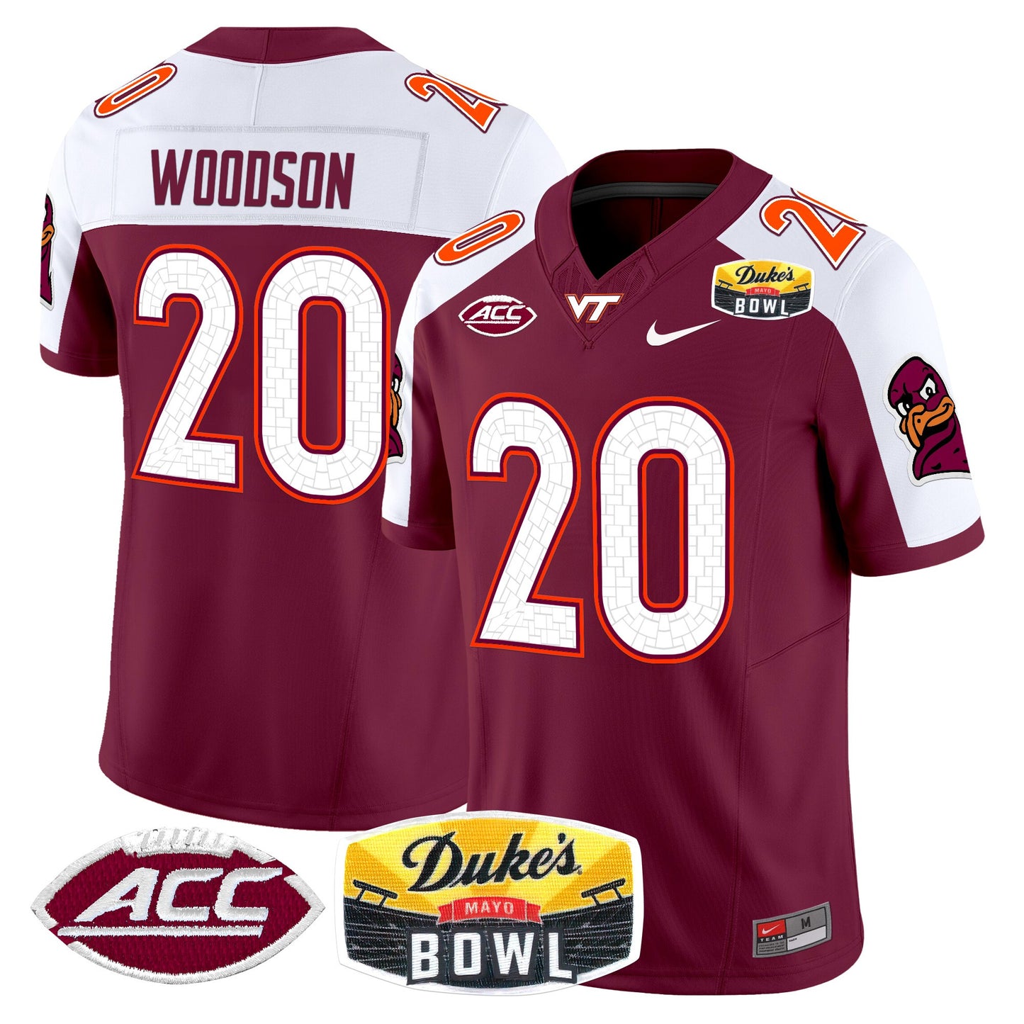 Virginia Tech Hokies 2025 Duke's Mayo Bowl Patch Vapor Limited Jersey - All Stitched