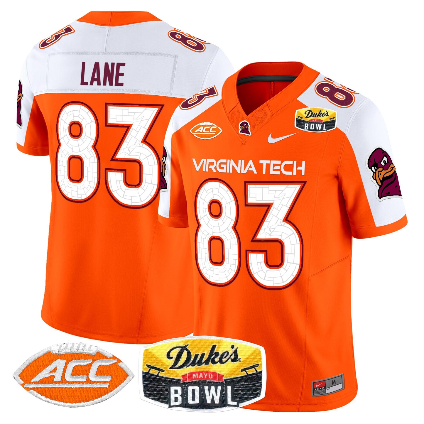 Virginia Tech Hokies 2025 Duke's Mayo Bowl Patch Vapor Limited Jersey - All Stitched