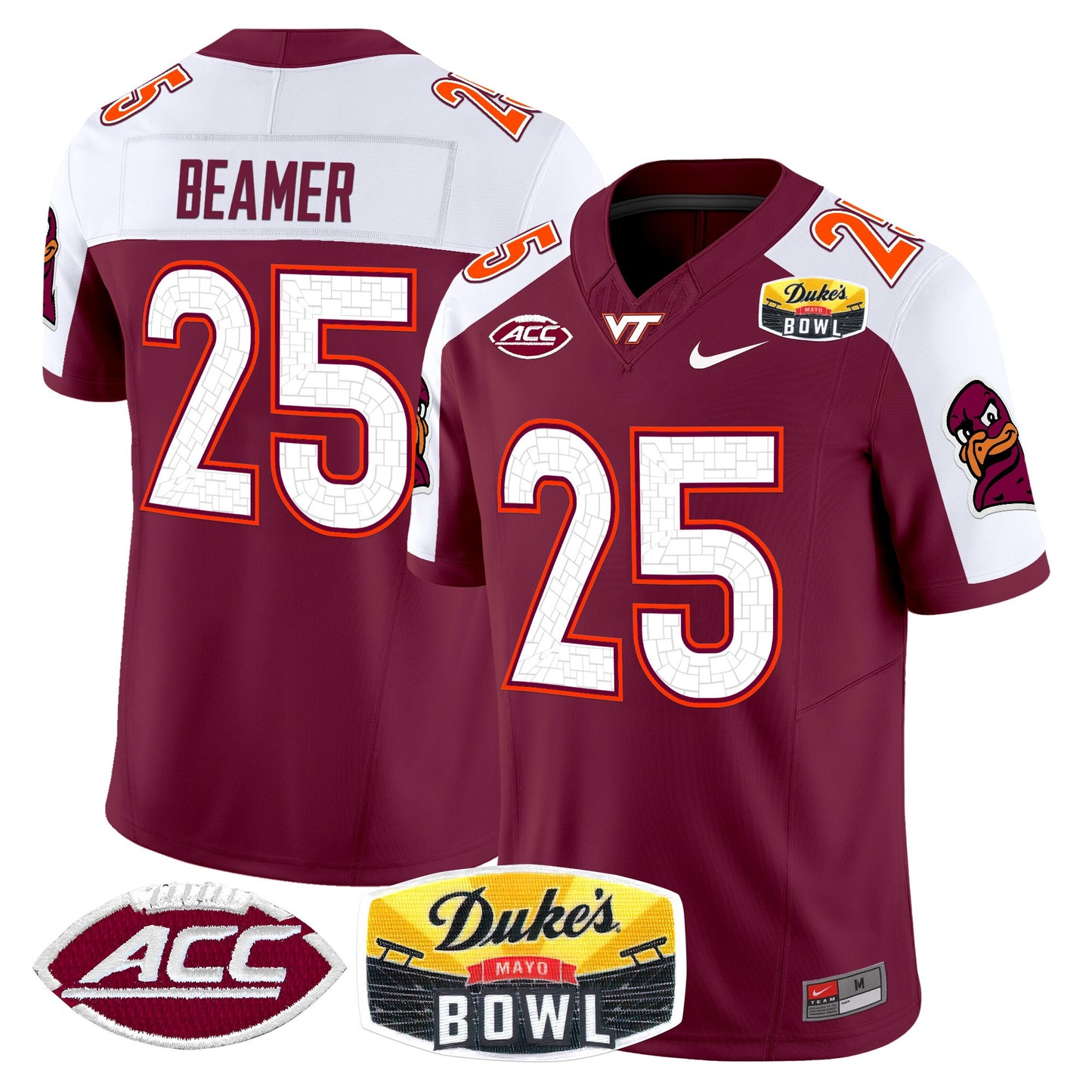 Virginia Tech Hokies 2025 Duke's Mayo Bowl Patch Vapor Limited Jersey - All Stitched