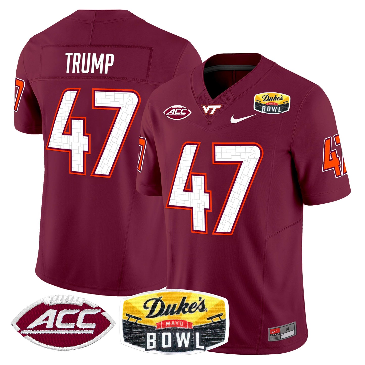 Virginia Tech Hokies 2025 Duke's Mayo Bowl Patch Vapor Limited Jersey - All Stitched