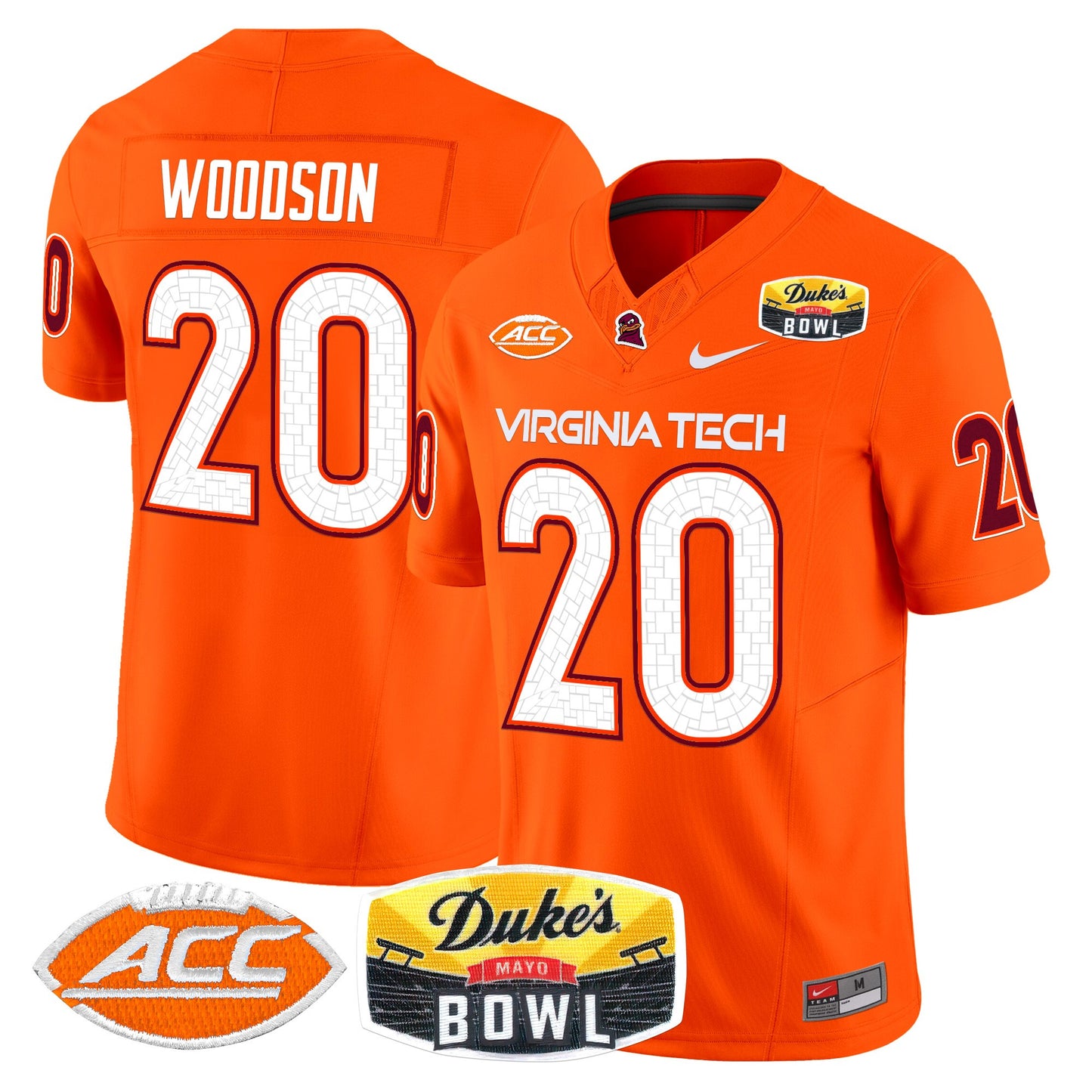 Virginia Tech Hokies 2025 Duke's Mayo Bowl Patch Vapor Limited Jersey - All Stitched