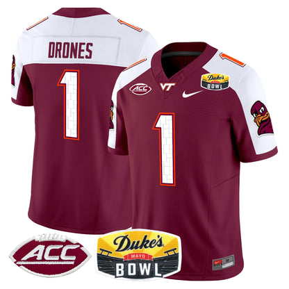 Virginia Tech Hokies 2025 Duke's Mayo Bowl Patch Vapor Limited Jersey - All Stitched