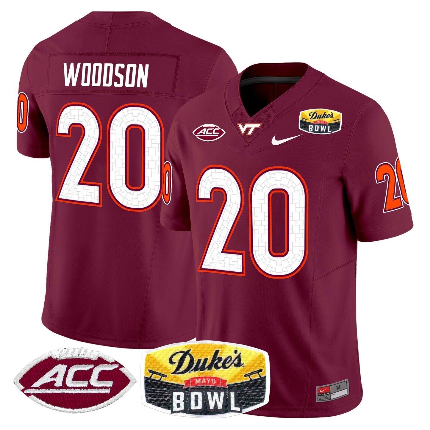 Virginia Tech Hokies 2025 Duke's Mayo Bowl Patch Vapor Limited Jersey - All Stitched