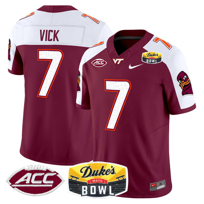 Virginia Tech Hokies 2025 Duke's Mayo Bowl Patch Vapor Limited Jersey - All Stitched