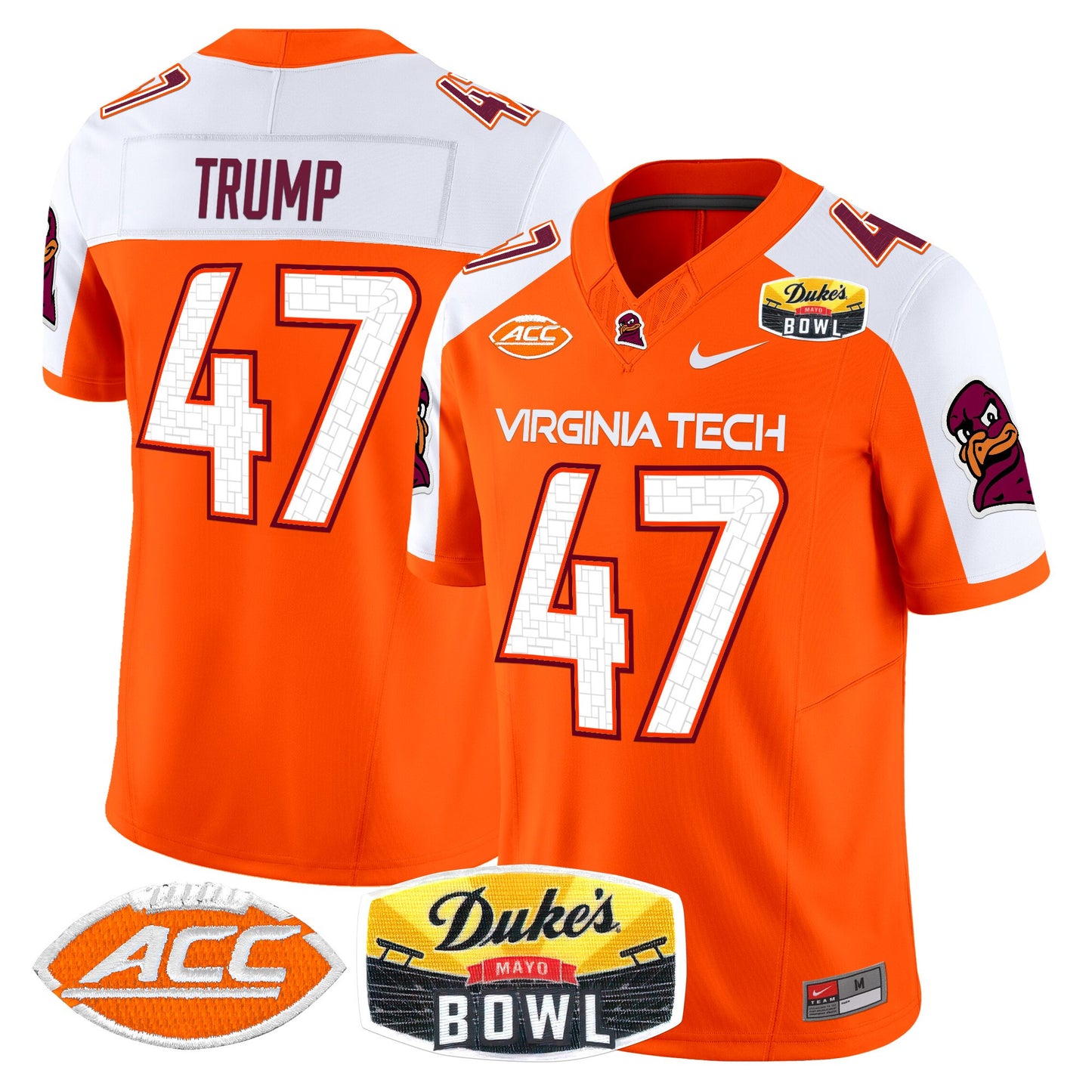 Virginia Tech Hokies 2025 Duke's Mayo Bowl Patch Vapor Limited Jersey - All Stitched