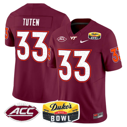 Virginia Tech Hokies 2025 Duke's Mayo Bowl Patch Vapor Limited Jersey - All Stitched