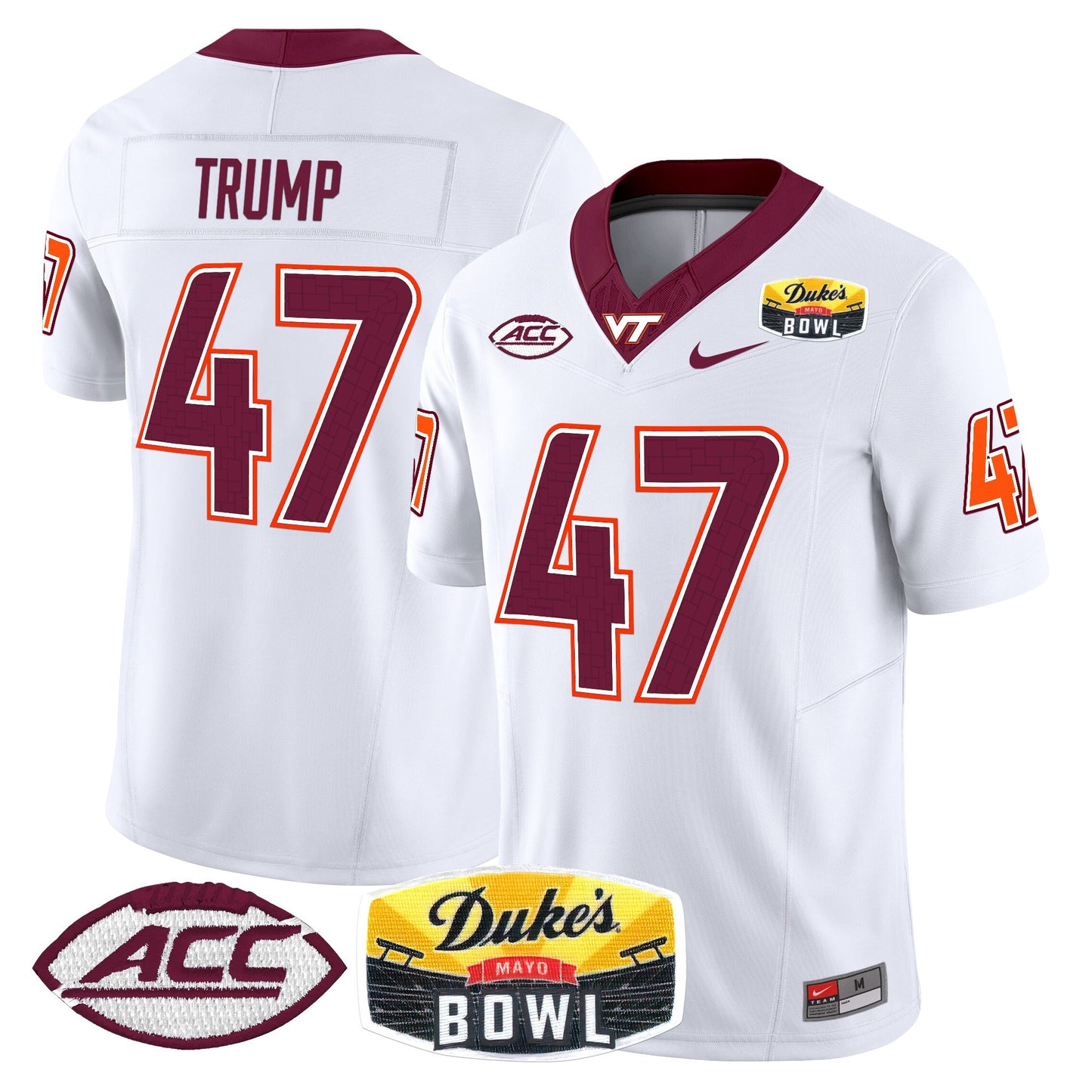 Virginia Tech Hokies 2025 Duke's Mayo Bowl Patch Vapor Limited Jersey - All Stitched