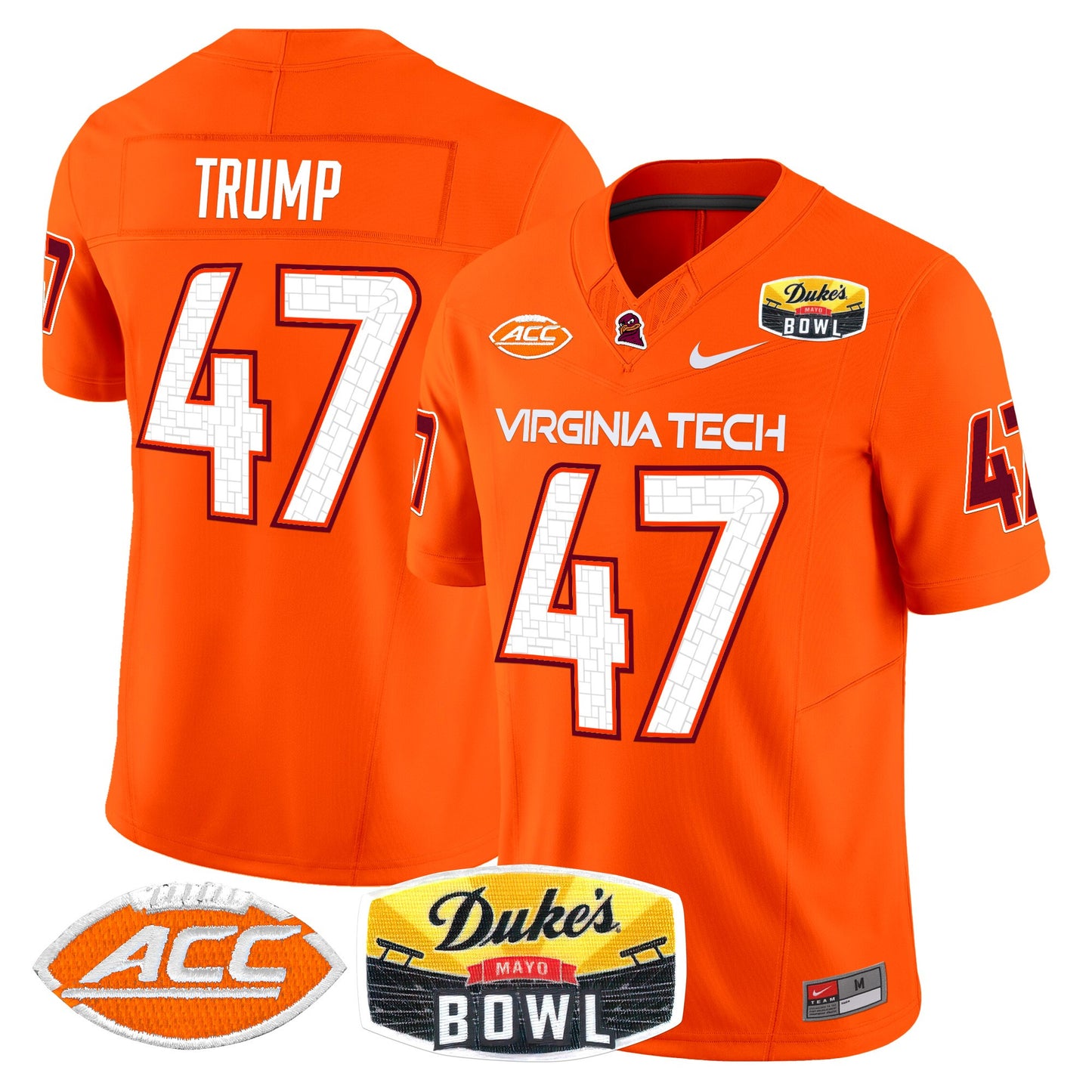 Virginia Tech Hokies 2025 Duke's Mayo Bowl Patch Vapor Limited Jersey - All Stitched