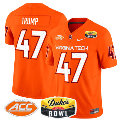 Virginia Tech Hokies 2025 Duke's Mayo Bowl Patch Vapor Limited Jersey - All Stitched