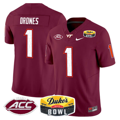 Virginia Tech Hokies 2025 Duke's Mayo Bowl Patch Vapor Limited Jersey - All Stitched