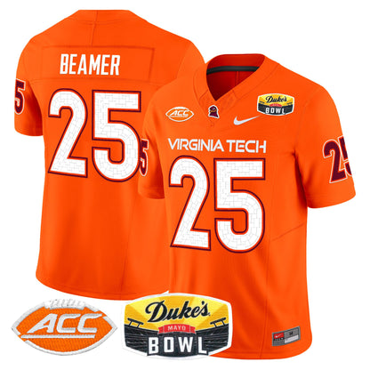 Virginia Tech Hokies 2025 Duke's Mayo Bowl Patch Vapor Limited Jersey - All Stitched