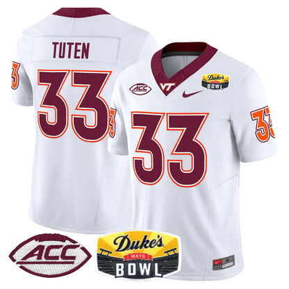 Virginia Tech Hokies 2025 Duke's Mayo Bowl Patch Vapor Limited Jersey - All Stitched