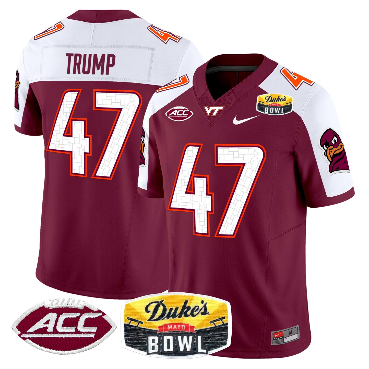 Virginia Tech Hokies 2025 Duke's Mayo Bowl Patch Vapor Limited Jersey - All Stitched