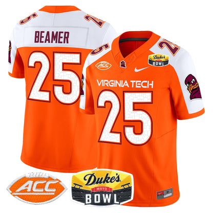 Virginia Tech Hokies 2025 Duke's Mayo Bowl Patch Vapor Limited Jersey - All Stitched